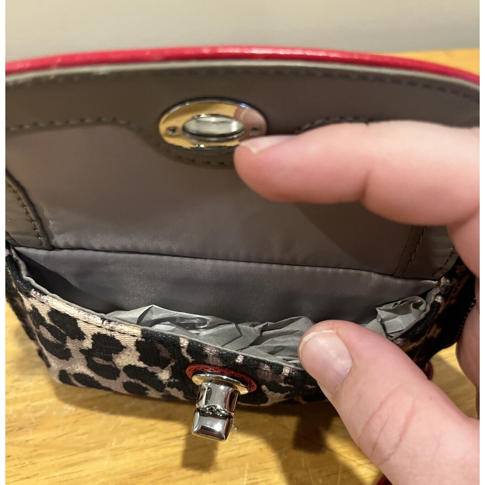 Coach Animal Cheetah Print Red‎ Wristlet NEW F49488 Park Universal Zip - Picture 3 of 5